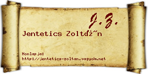Jentetics Zoltán névjegykártya