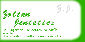 zoltan jentetics business card
